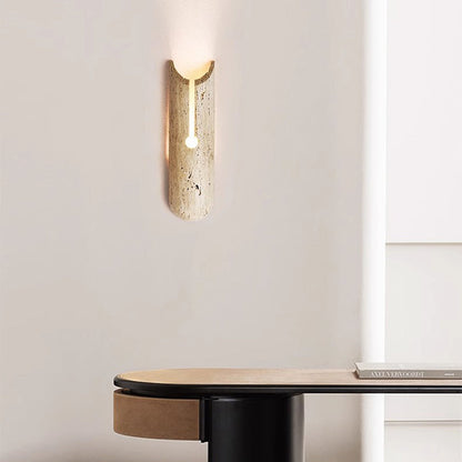 Rectangle Yellow Travertine LED Wall Sconce Lamp