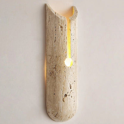 Rectangle Yellow Travertine LED Wall Sconce Lamp