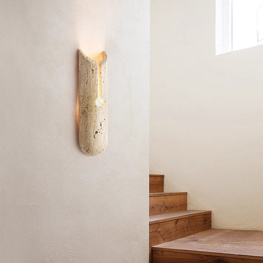 Rectangle Yellow Travertine LED Wall Sconce Lamp