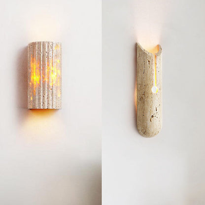 Rectangle Yellow Travertine LED Wall Sconce Lamp