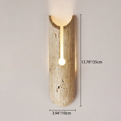 Rectangle Yellow Travertine LED Wall Sconce Lamp