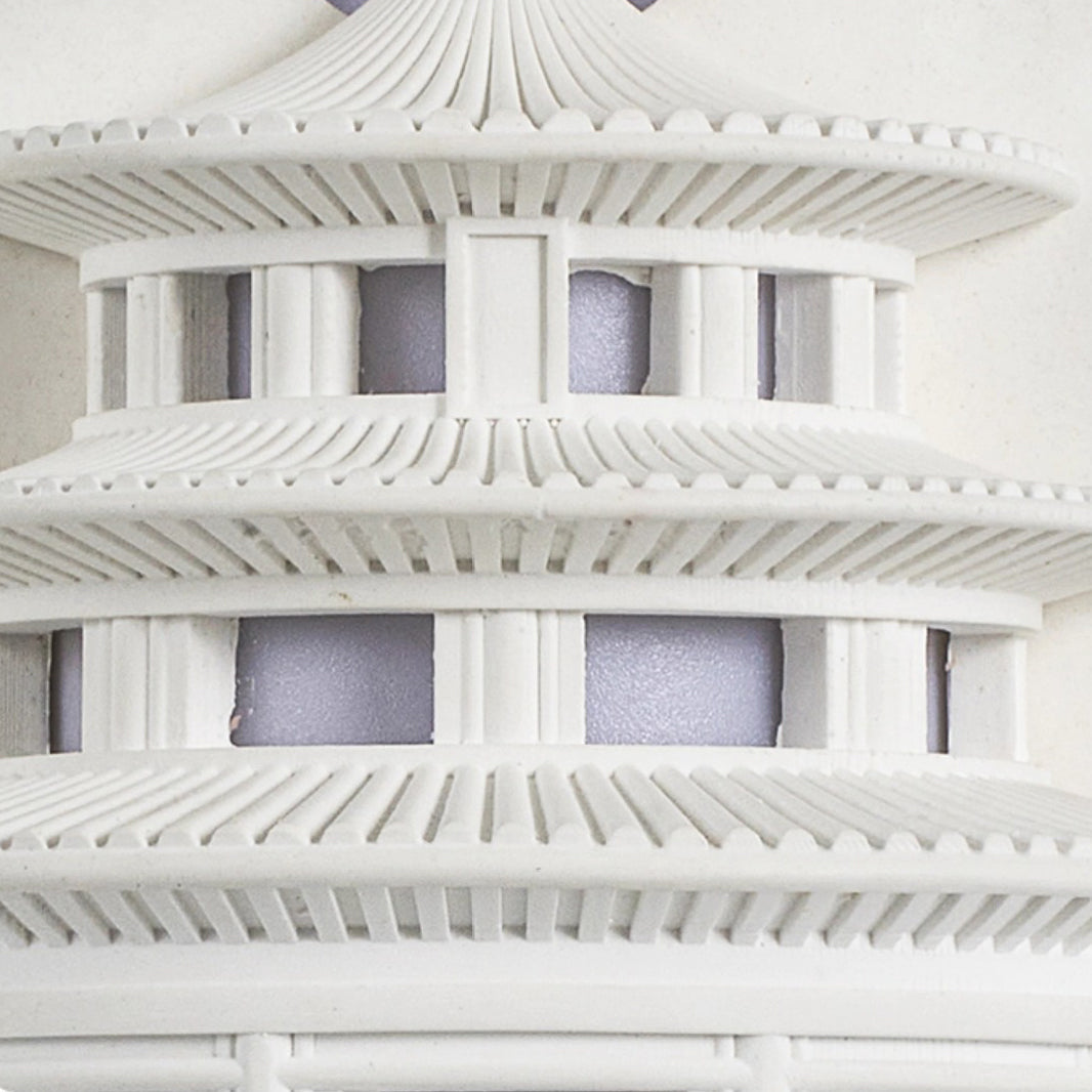 Chinese Loft Round Gypsum 1-Light Wall Sconce Lamp