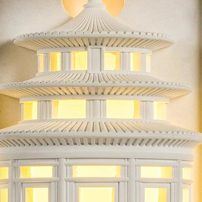 Chinese Loft Round Gypsum 1-Light Wall Sconce Lamp