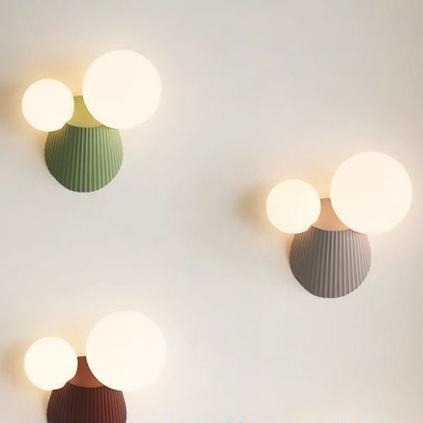 Creative Cactus Cylinder Resin PE 2-Light Wall Sconce Lamp