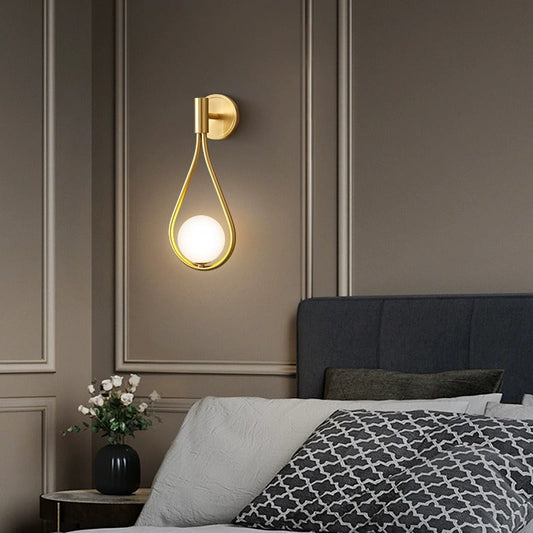 Nordic Water Drop Iron Glass 1-Light Wall Sconce Lamp
