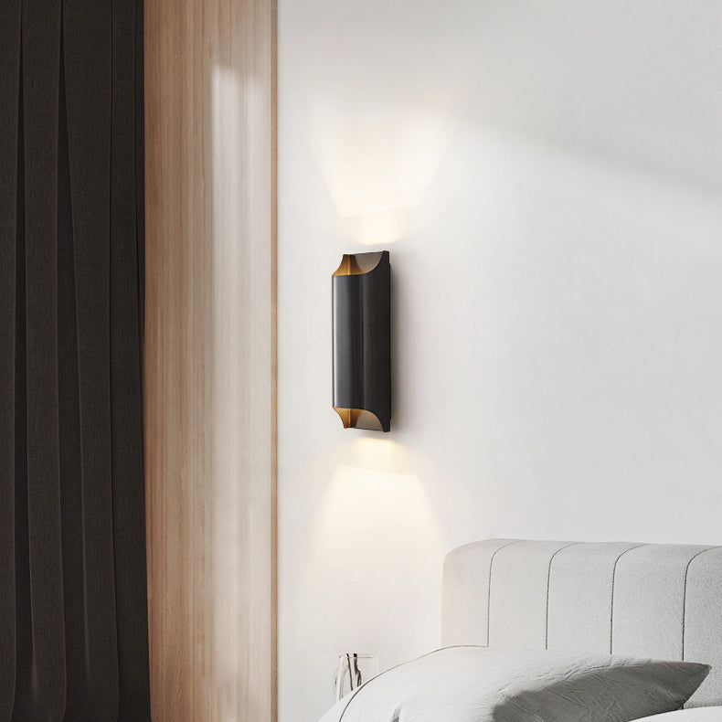Modern Luxury Rectangular Copper 2-Light Wall Sconce Lamp