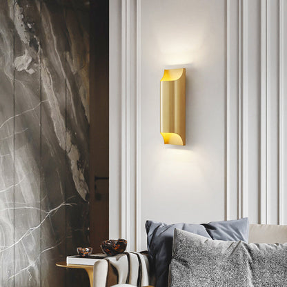 Modern Luxury Rectangular Copper 2-Light Wall Sconce Lamp