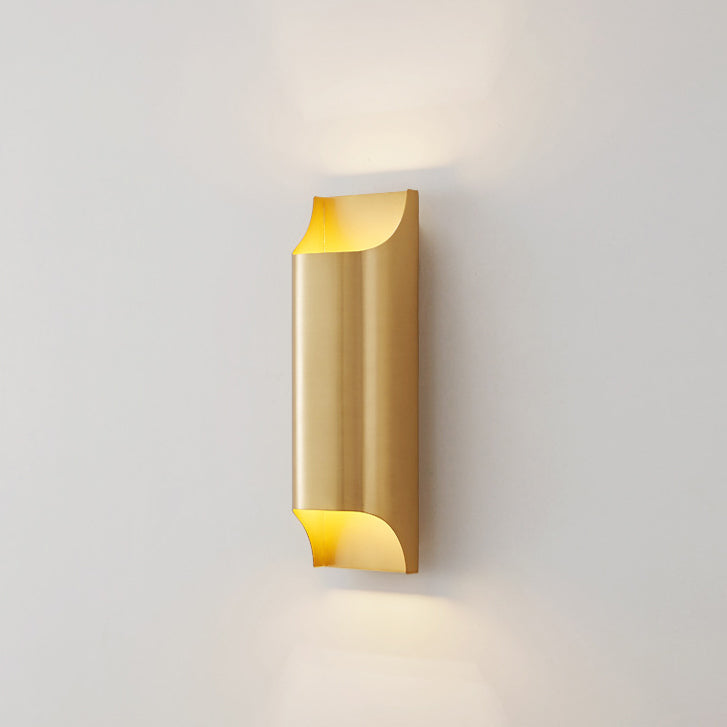 Modern Luxury Rectangular Copper 2-Light Wall Sconce Lamp