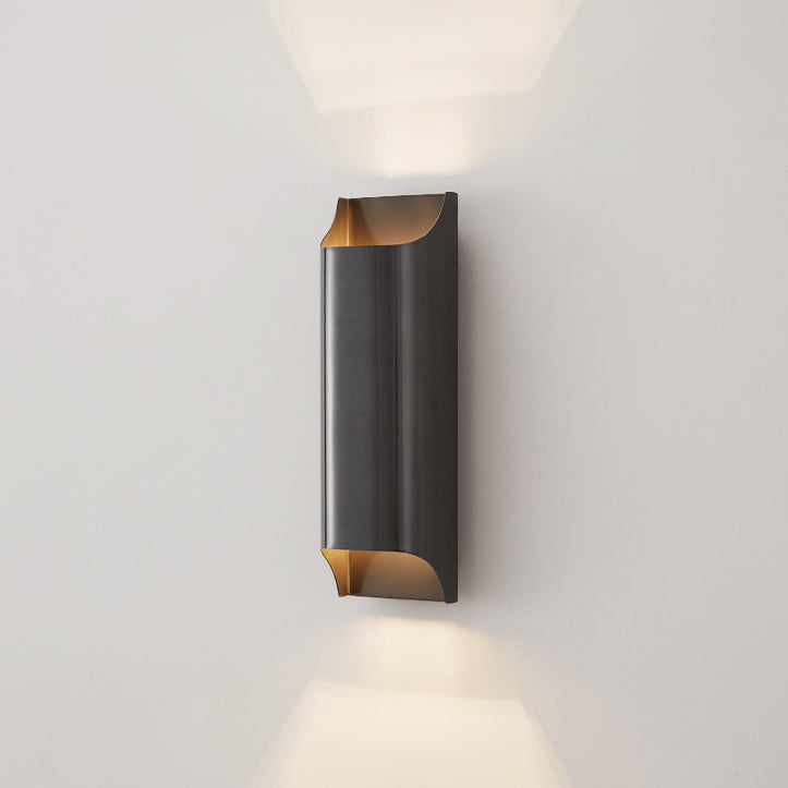 Modern Luxury Rectangular Copper 2-Light Wall Sconce Lamp