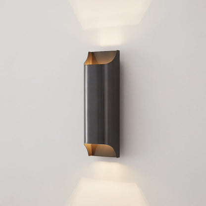 Modern Luxury Rectangular Copper 2-Light Wall Sconce Lamp