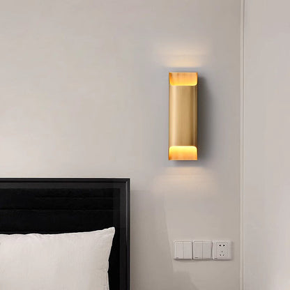 Modern Luxury Rectangular Copper 2-Light Wall Sconce Lamp