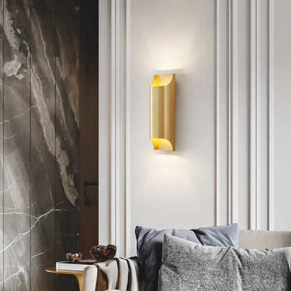 Modern Luxury Rectangular Copper 2-Light Wall Sconce Lamp
