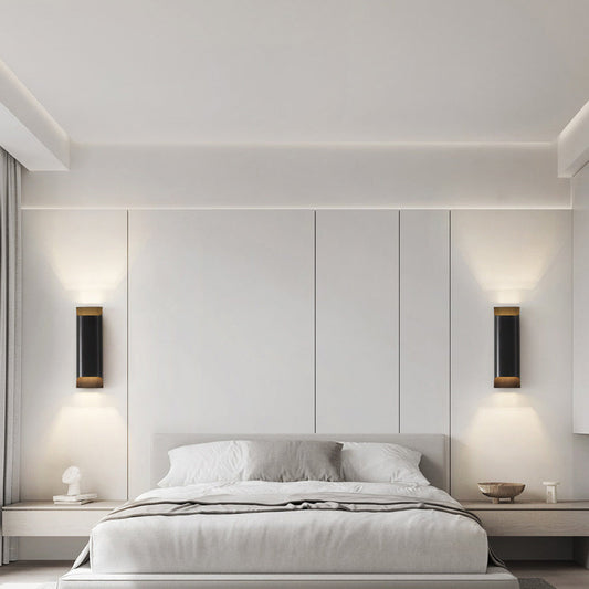 Modern Luxury Rectangular Copper 2-Light Wall Sconce Lamp