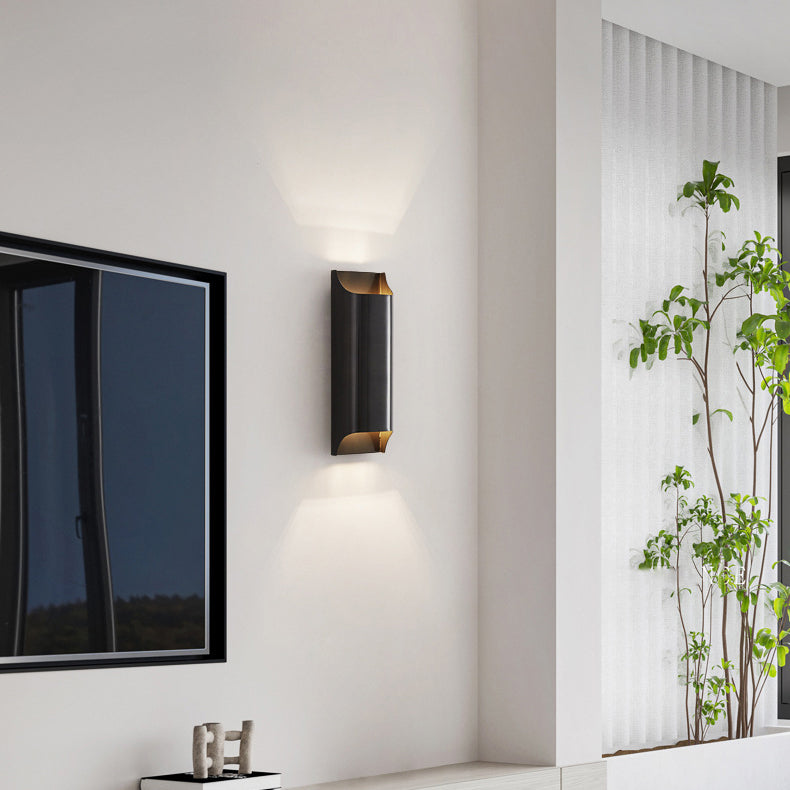 Modern Luxury Rectangular Copper 2-Light Wall Sconce Lamp