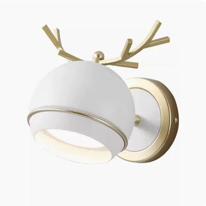Creative Antlers Globe Iron 1-Light Wall Sconce Lamp