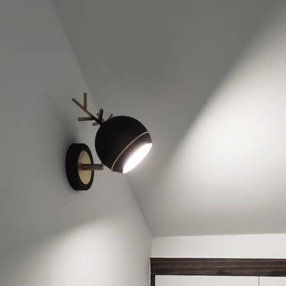 Creative Antlers Globe Iron 1-Light Wall Sconce Lamp