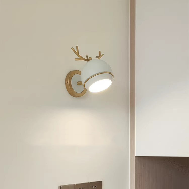 Creative Antlers Globe Iron 1-Light Wall Sconce Lamp