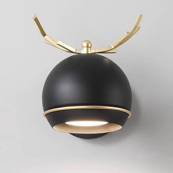 Creative Antlers Globe Iron 1-Light Wall Sconce Lamp