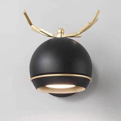 Creative Antlers Globe Iron 1-Light Wall Sconce Lamp