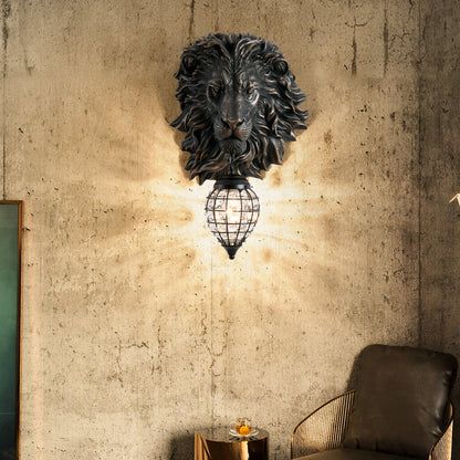 Lion Water Drop Resin Crystal 1-Light Wall Sconce Lamp