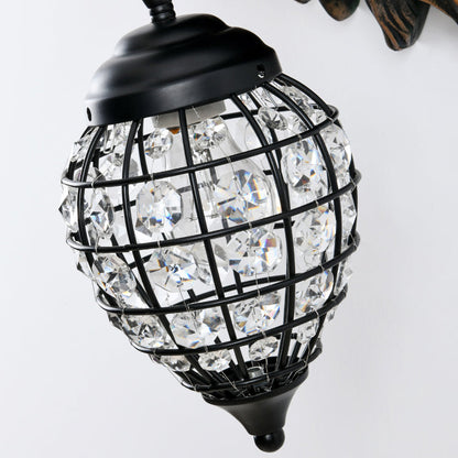 Lion Water Drop Resin Crystal 1-Light Wall Sconce Lamp