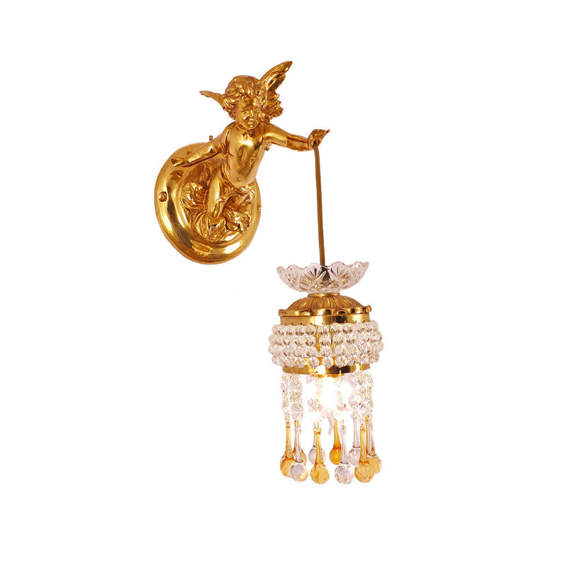 Modern Art Deco Angel Copper 2-Light Wall Sconce Lamp