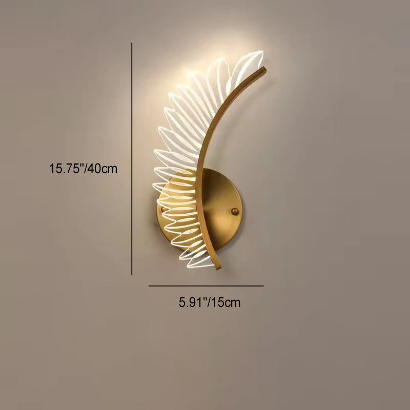 Scandinavian Leaf Curved Iron Acrylic LED Wall Sconce Lamp