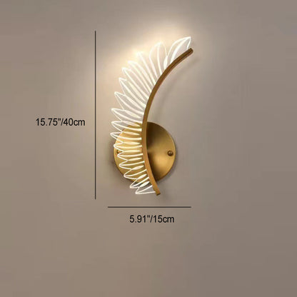 Scandinavian Leaf Curved Iron Acrylic LED Wall Sconce Lamp