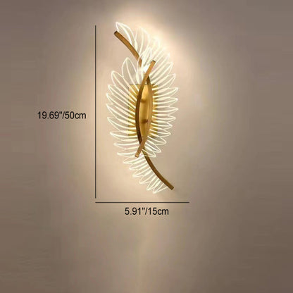 Scandinavian Leaf Curved Iron Acrylic LED Wall Sconce Lamp