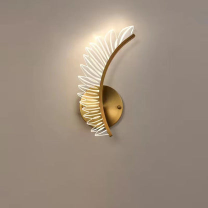 Scandinavian Leaf Curved Iron Acrylic LED Wall Sconce Lamp