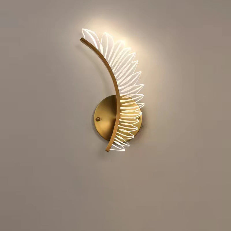 Scandinavian Leaf Curved Iron Acrylic LED Wall Sconce Lamp