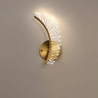 Scandinavian Leaf Curved Iron Acrylic LED Wall Sconce Lamp