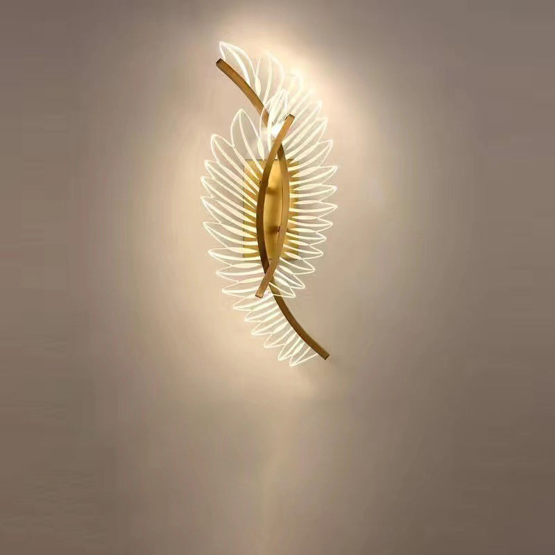 Scandinavian Leaf Curved Iron Acrylic LED Wall Sconce Lamp