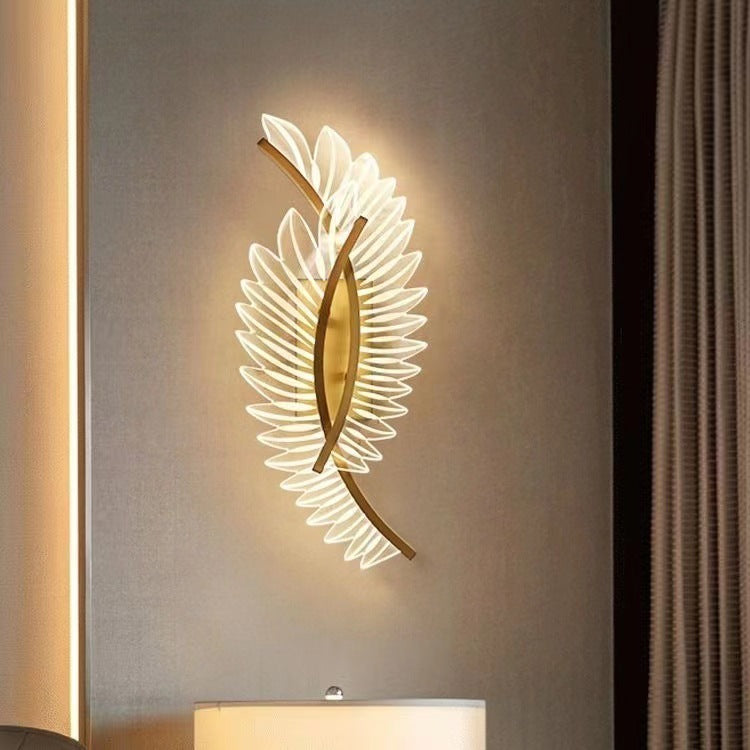 Scandinavian Leaf Curved Iron Acrylic LED Wall Sconce Lamp