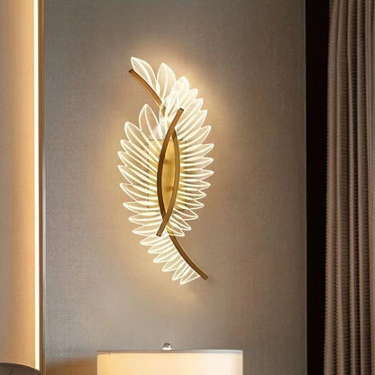 Scandinavian Leaf Curved Iron Acrylic LED Wall Sconce Lamp