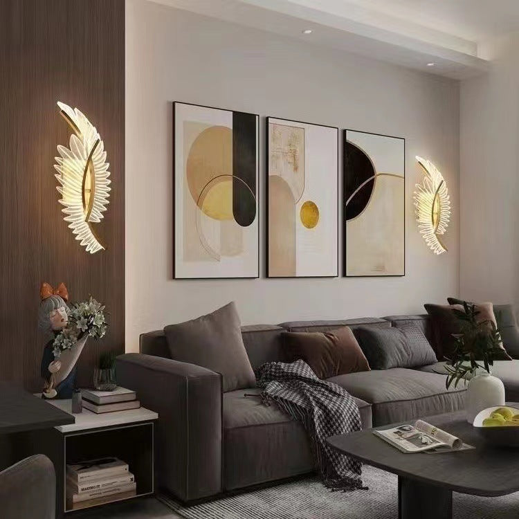 Scandinavian Leaf Curved Iron Acrylic LED Wall Sconce Lamp