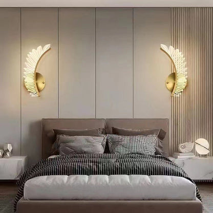 Scandinavian Leaf Curved Iron Acrylic LED Wall Sconce Lamp