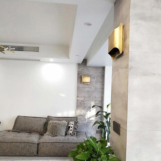 Modern Luxury Square Copper 1-Light Wall Sconce Lamp