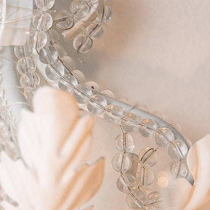 Candle Iron Crystal Glass 3-Light Wall Sconce Lamp