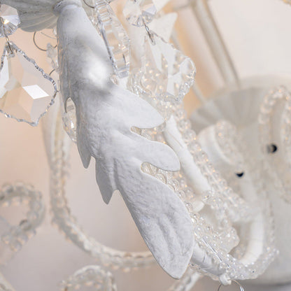 Candle Iron Crystal Glass 3-Light Wall Sconce Lamp