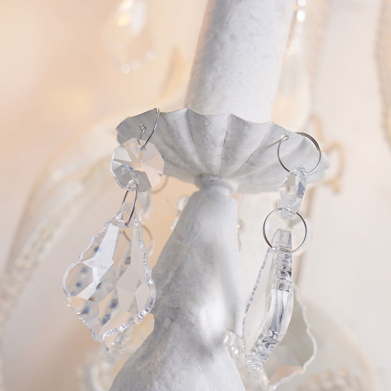 Candle Iron Crystal Glass 3-Light Wall Sconce Lamp