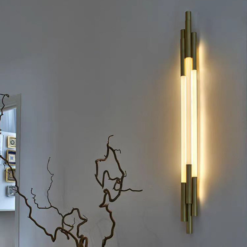 Simplicity Strip Iron Acrylic Copper LED Wall Sconce Lamp