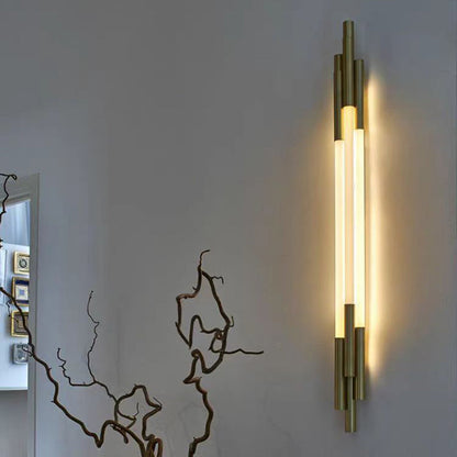 Simplicity Strip Iron Acrylic Copper LED Wall Sconce Lamp