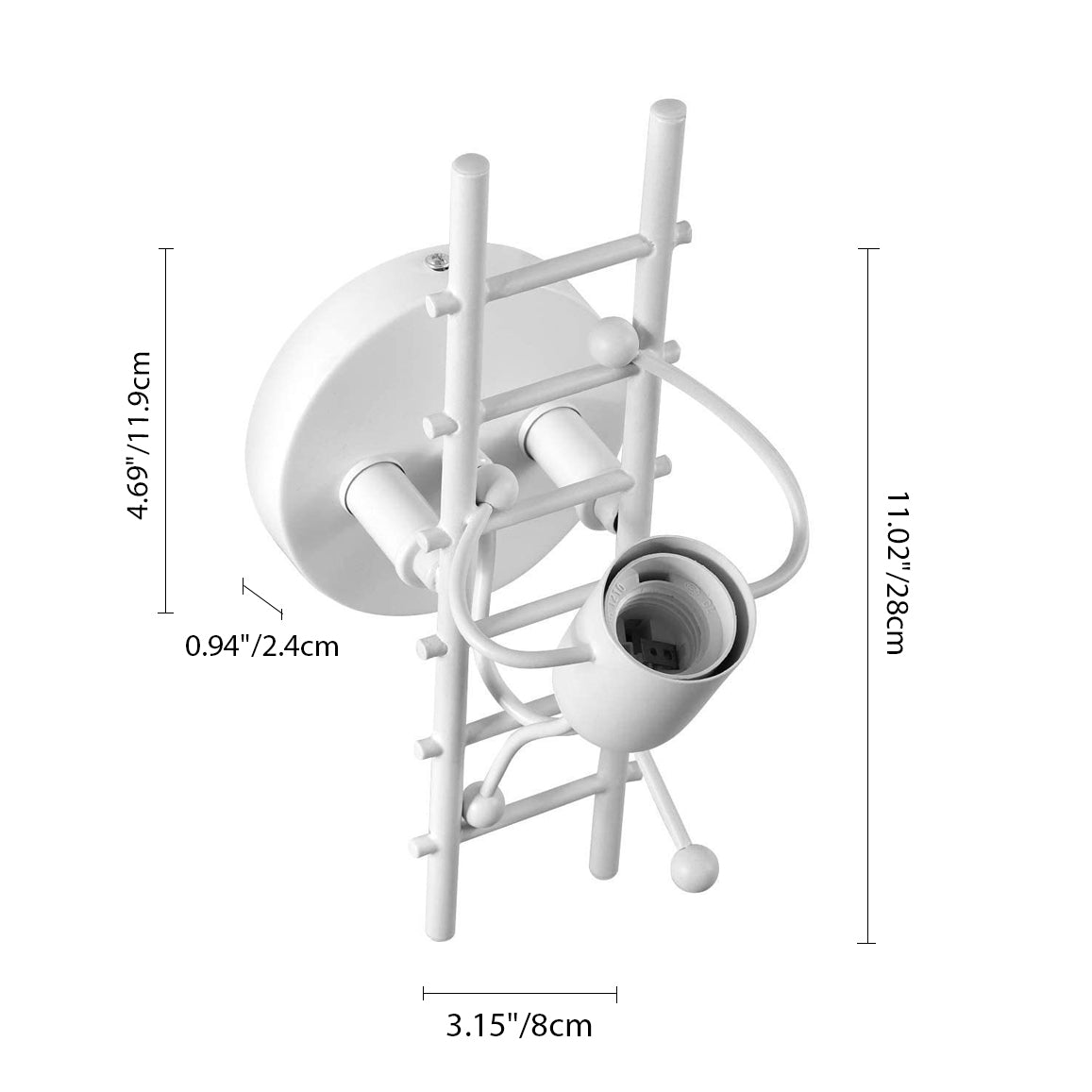Creative Matchmaker Staircase Iron 1-Light Wall Sconce Lamp