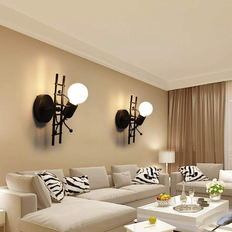 Creative Matchmaker Staircase Iron 1-Light Wall Sconce Lamp