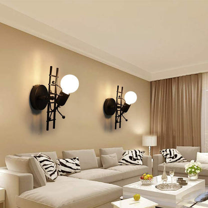 Creative Matchmaker Staircase Iron 1-Light Wall Sconce Lamp