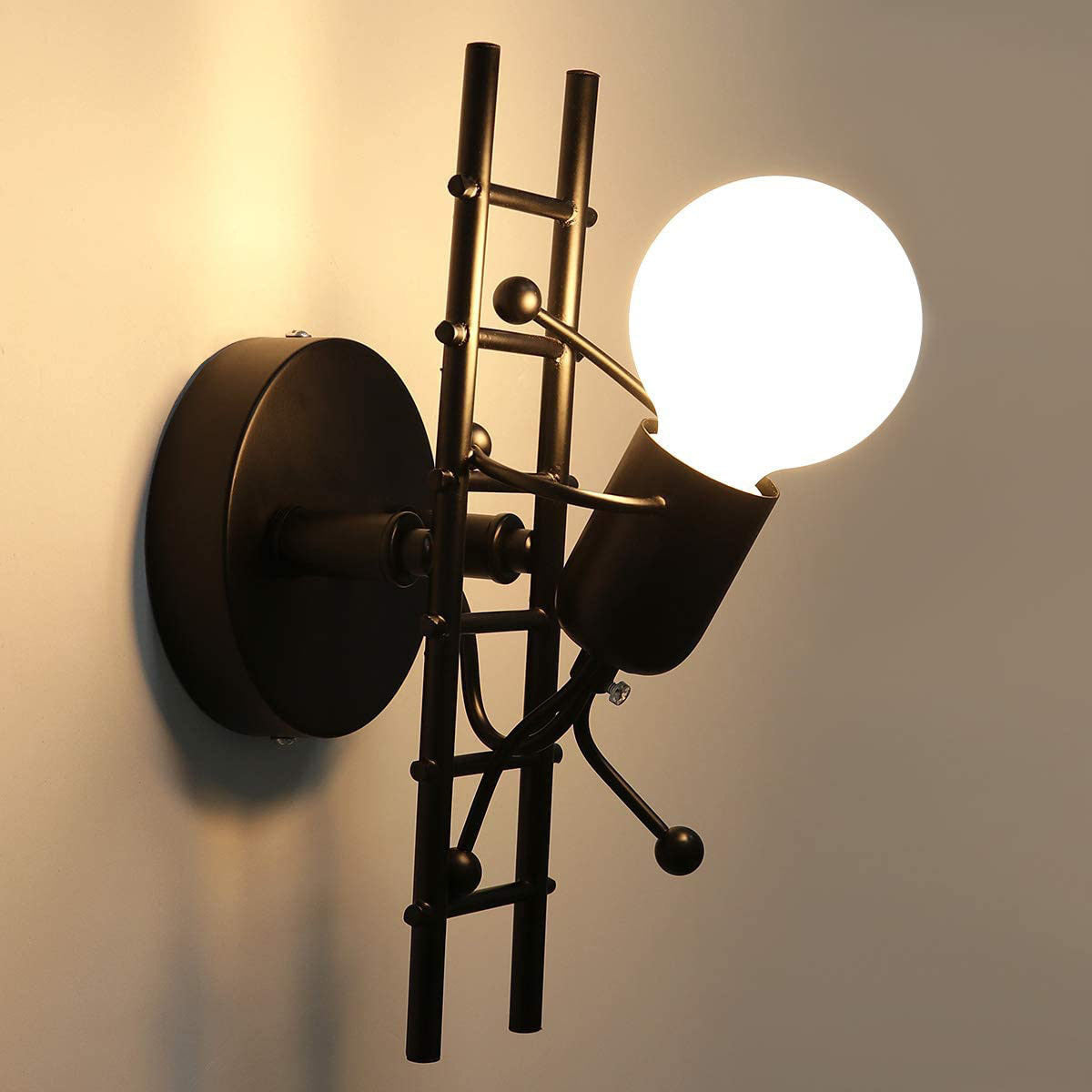 Creative Matchmaker Staircase Iron 1-Light Wall Sconce Lamp
