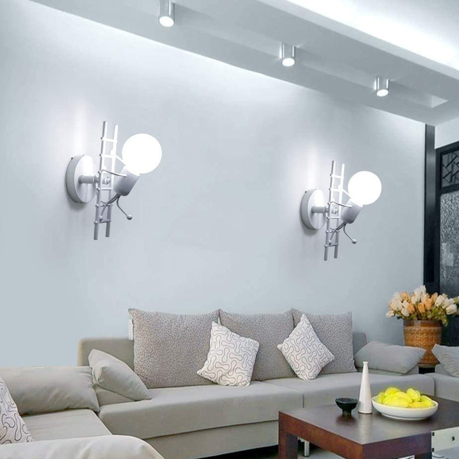 Creative Matchmaker Staircase Iron 1-Light Wall Sconce Lamp