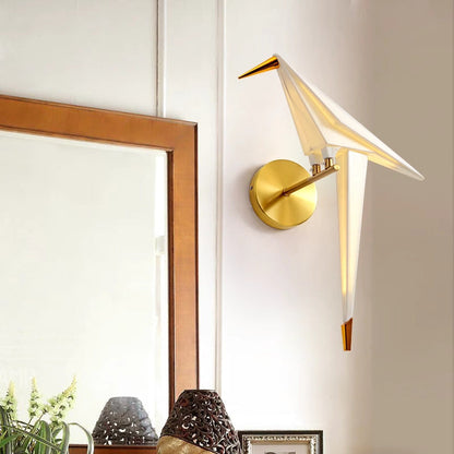 Creative Bird Iron Acrylic LED Wall Sconce Lamp