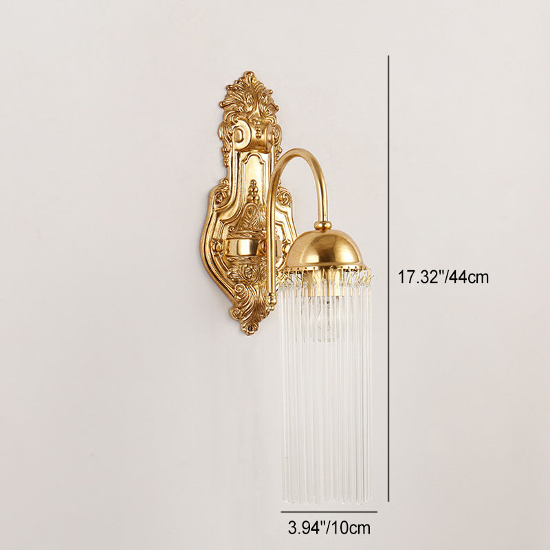 European Dome Copper Glass 1/2 Light Wall Sconce Lamp